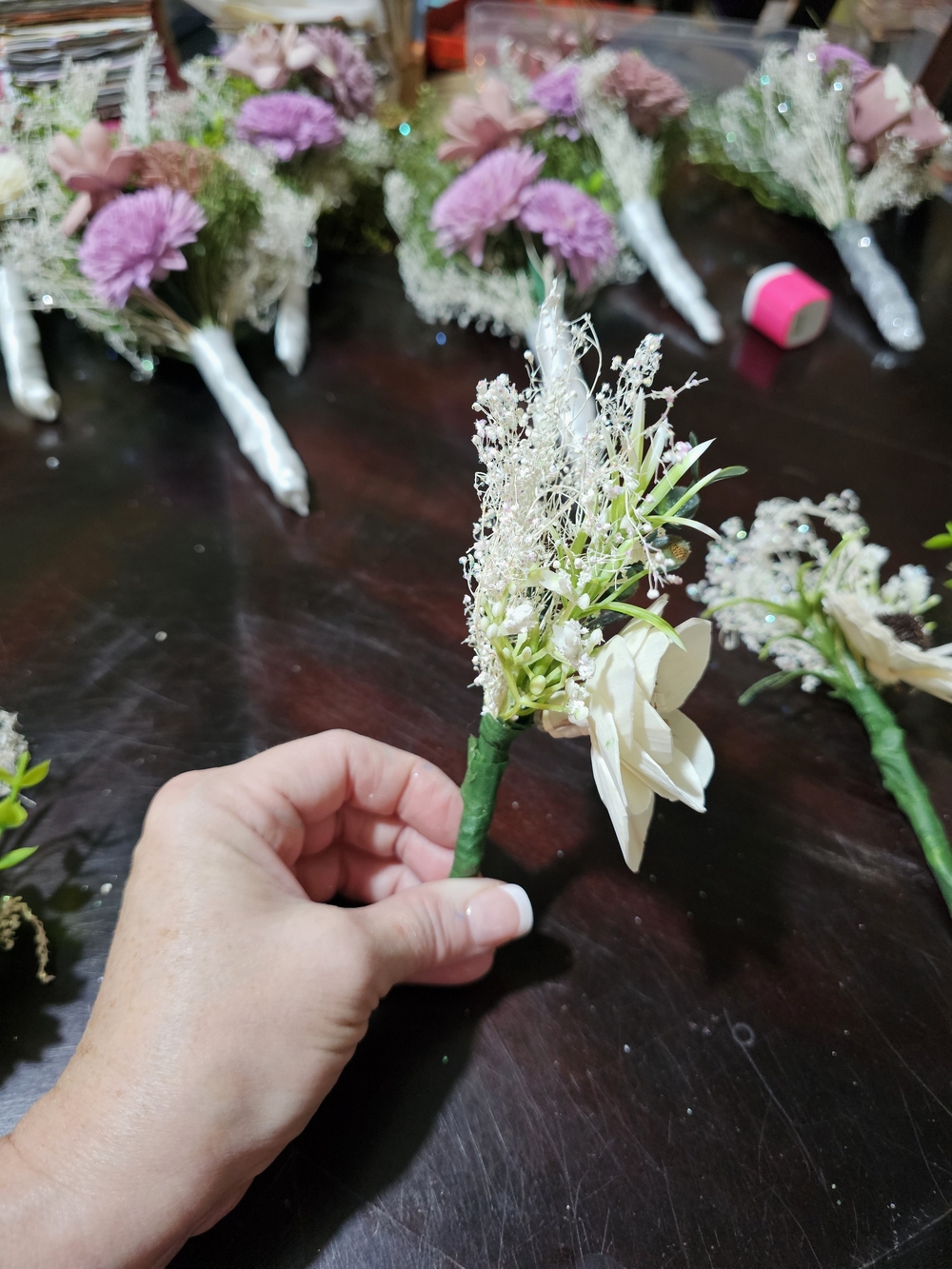 Sola Wood Ivory Floral Boutonniere (4) - Picture 2 of 4